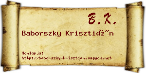 Baborszky Krisztián névjegykártya