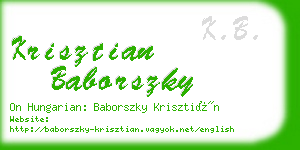 krisztian baborszky business card